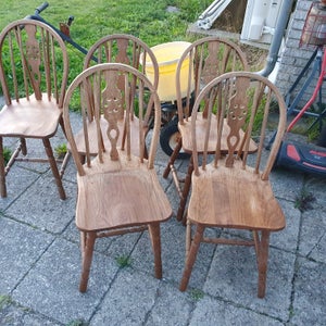 5 Windsor egetræs spisebordsstole
