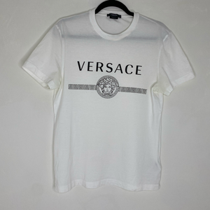 Versace 'Medusa Head' Hvid Herre T-Shirt (S)