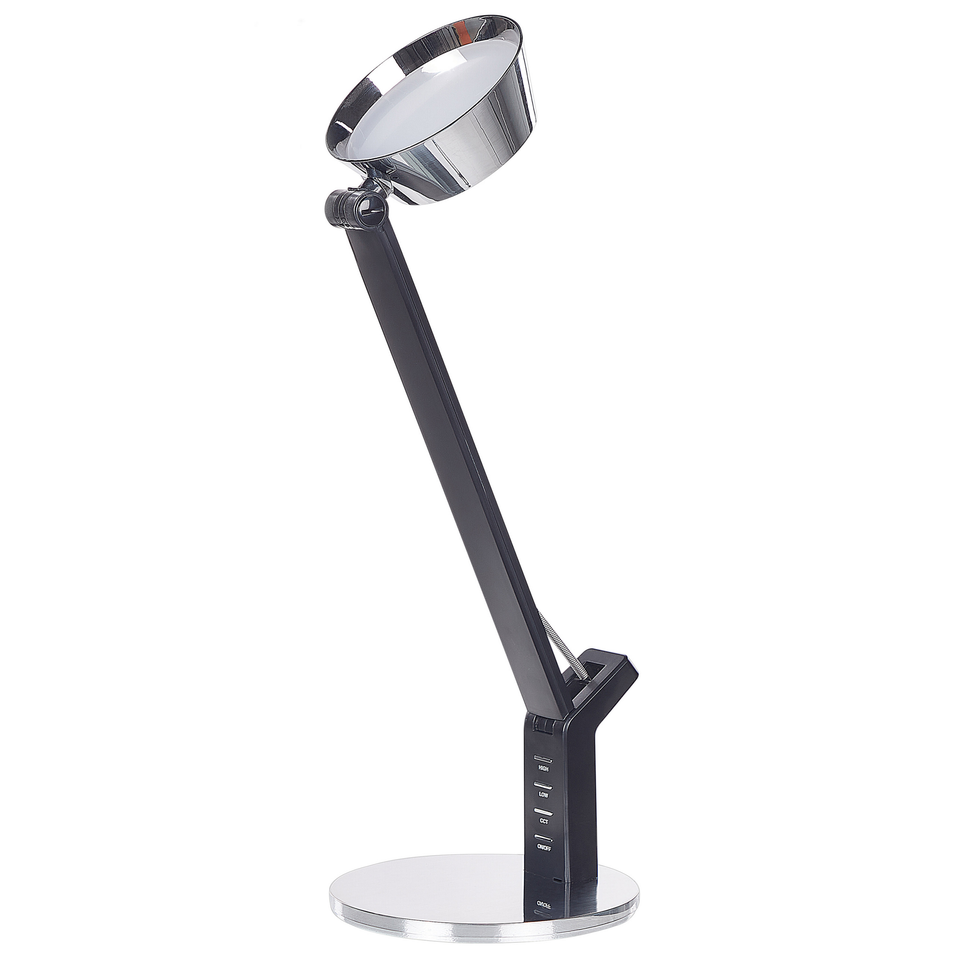 Metal LED-bordslampe med USB-port Sølv CHAMAELEON