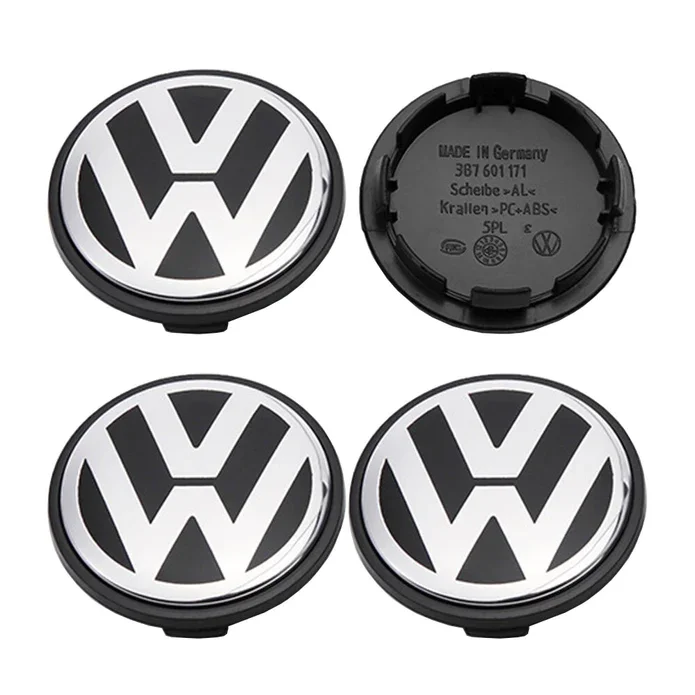 4 stk. Volkswagen centerkapsler i grå