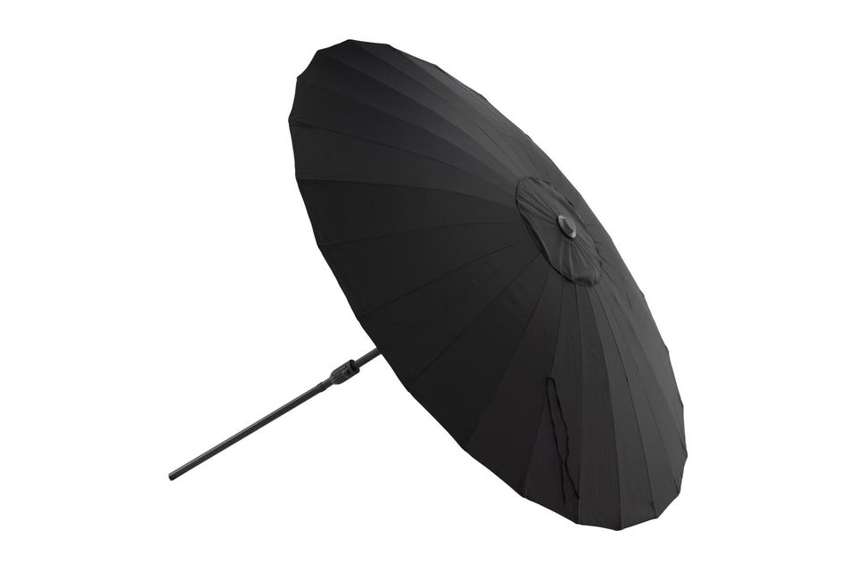 Palmetto parasol med tilt sort.