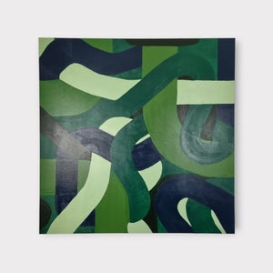 Abstrakt maleri, 120x120 cm, Akryl på lærred