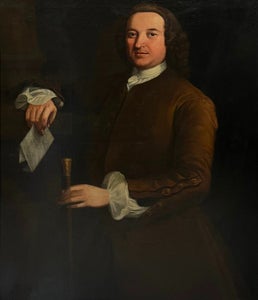 Allan Ramsay (1713-1784), Suiveur de - Portrait de Gentilhomme