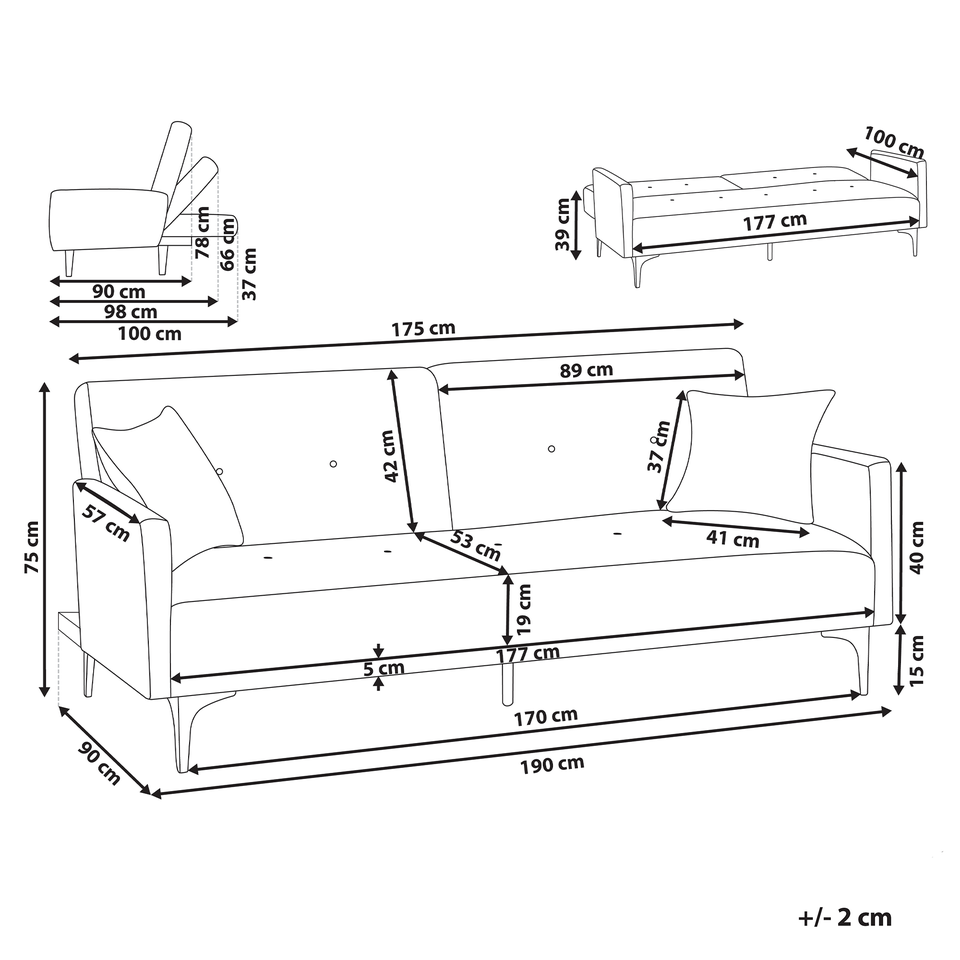 Sovesofa LUCAN Lyserød Velour