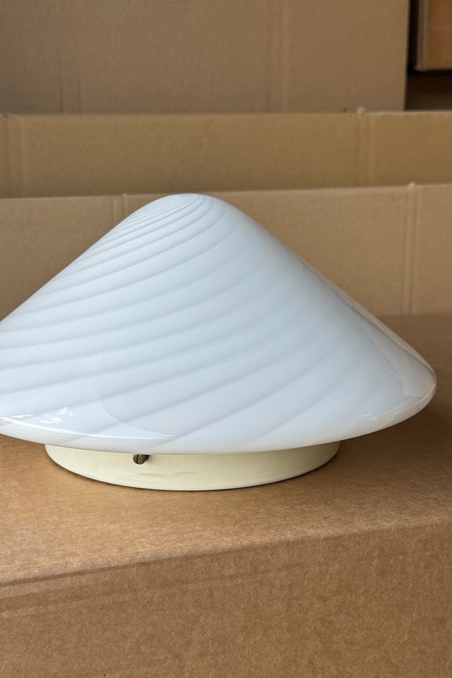 D:30 cm Vintage Murano hvid cone plafond loftlam...