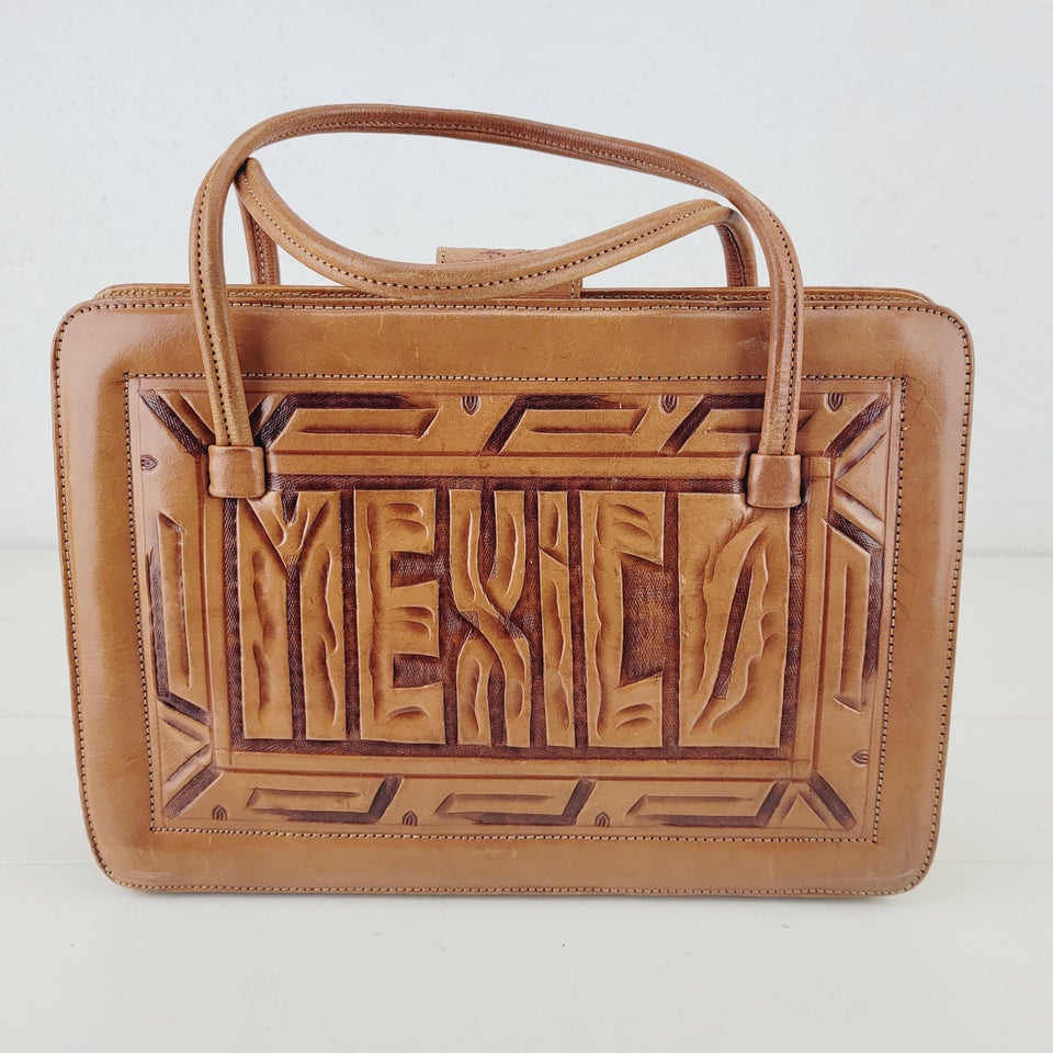 ⭐️- Vintage Mexikansk Lædertaske med Matchende P...