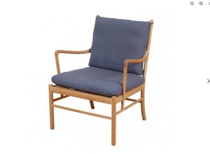 Ole Wanscher colonial chair i blåt stof
