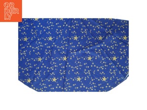 Blåt stof med guldstjerne mønster (str. 150 cm)