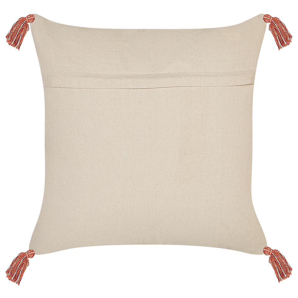 Tuftet bomuldspude med kvaster 45 x 45 cm Beige...