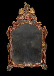 Vægspejl  - lakeret træ - Venetiansk spejl i lakeret og forgyldt træ
