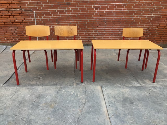 Skolesæt , Kantinebord / Cafébord - pris for 2 borde + 3…
