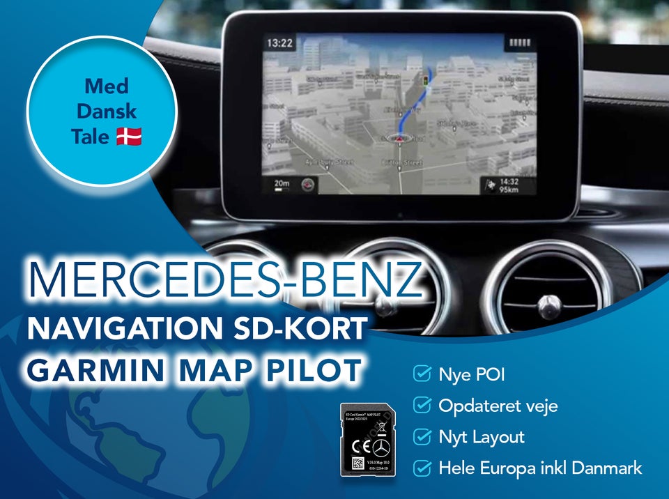 Mercedes Map Pilot SD-KORT 2023 Europa, tale – dba.dk – Køb og Salg af Nyt og Brugt
