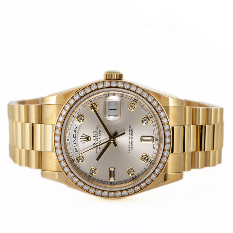 ROLEX DAY-DATE 36 OMAN 18K YELLOW GOLD WITH DIAM...