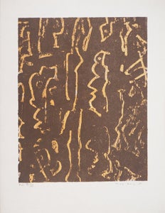 Max Ernst (1891-1976) - Composition surréaliste sur fond marron