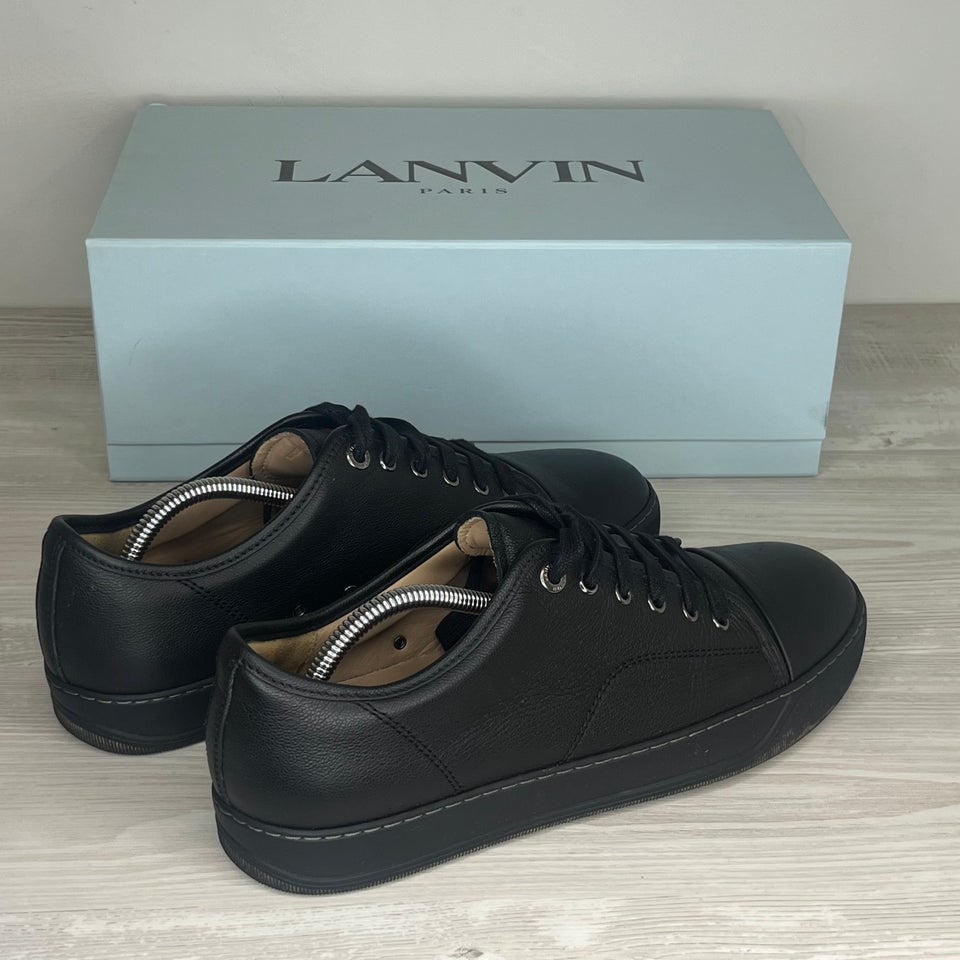 Lanvin Sneakers, Herre 'Sort Læder' Lak Toe (43)