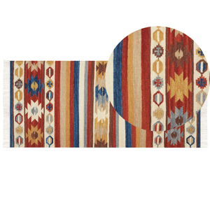 Kelimtæppe farverigt uld 80 x 150 cm JRARAT