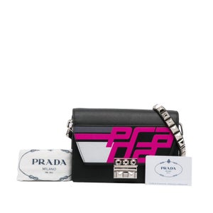 Prada - Studded Saffiano Racing Logo Elektra Crossbody Bag Crossbodytaske