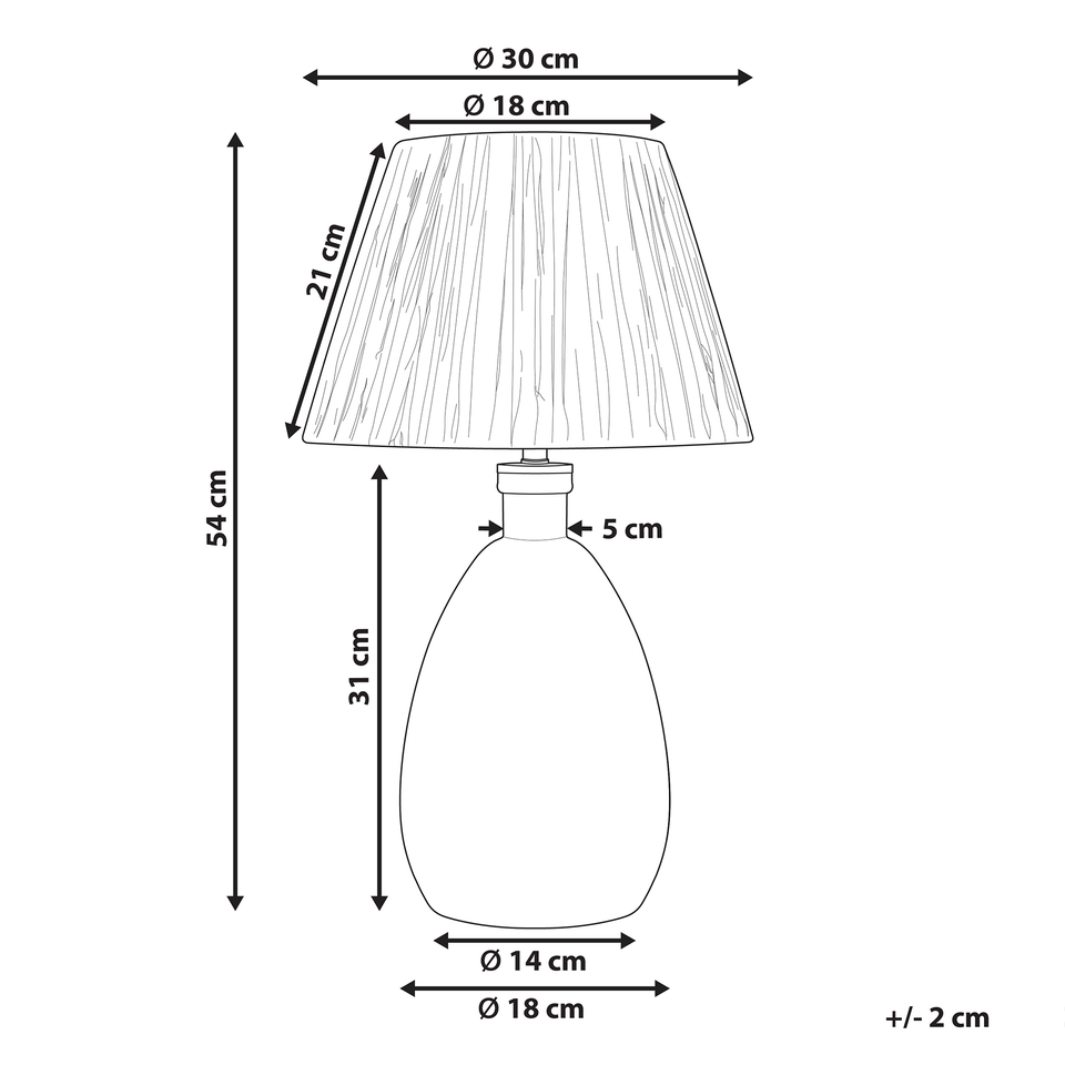 Bordlampe i glas Transparent BLANCO