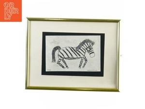 Billedramme med tegning af zebra (str. 25 x 20 cm)