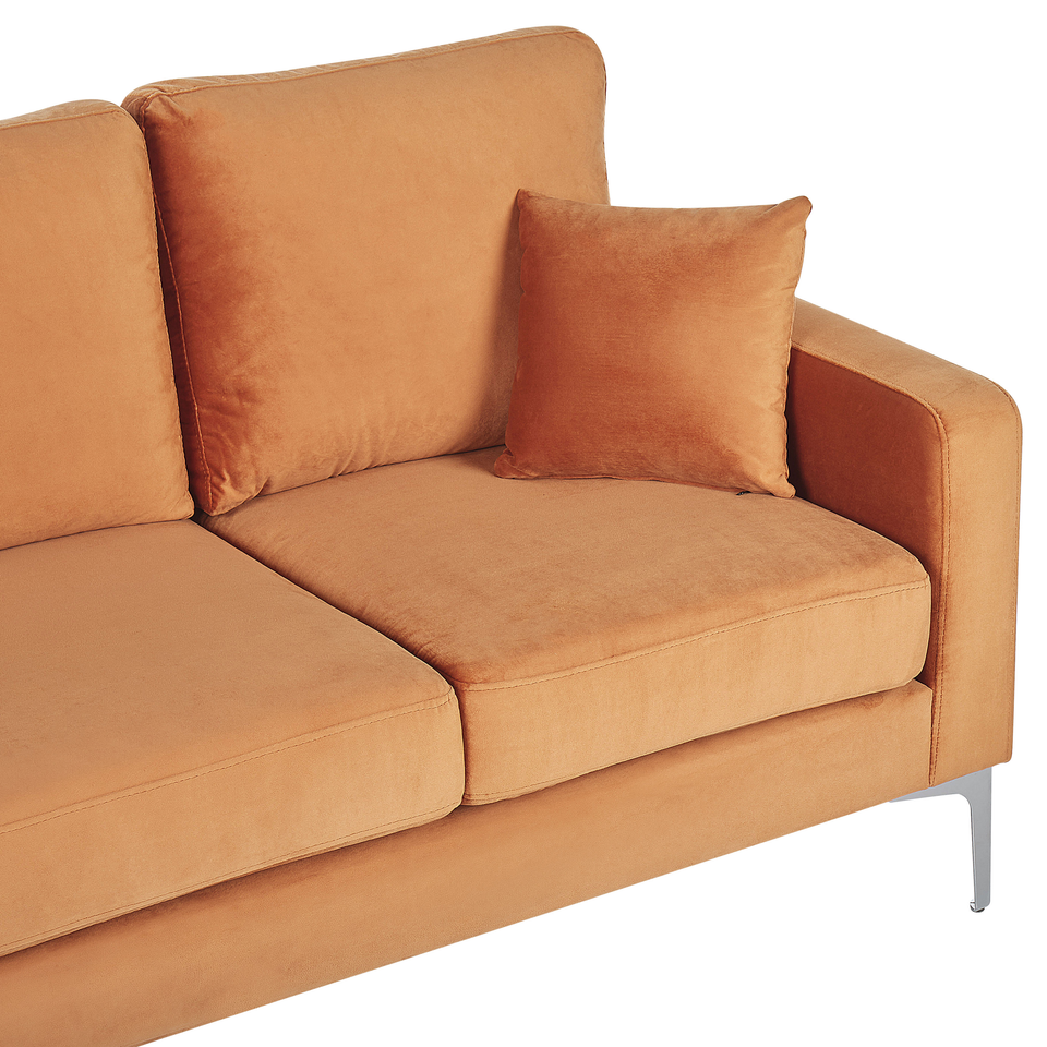 Sofa 3 pers Velour Orange GAVLE