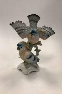 Gerold Porzellan Bavaria Figur papegøjer Tyskland Porcelæn VI SENDER