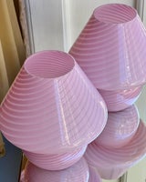 Vintage bubblegum pink Murano mushroom table la...