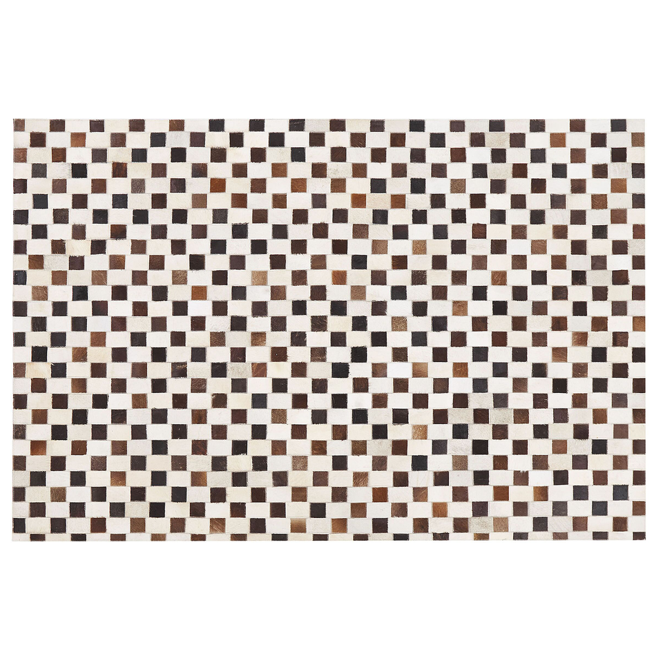 Tæppe 140x200 cm brun/beige læder KAYABEY