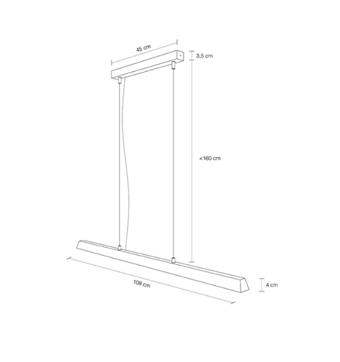 Loftslampe i egetræ - smuk og elegant lampe (NY...