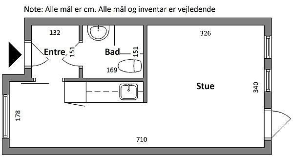 1 værelses lejlighed i Holstebro 7500 på 29 kvm