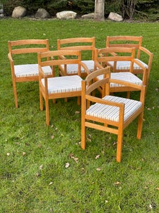 Ukendt design: 6 armstole i egetræ