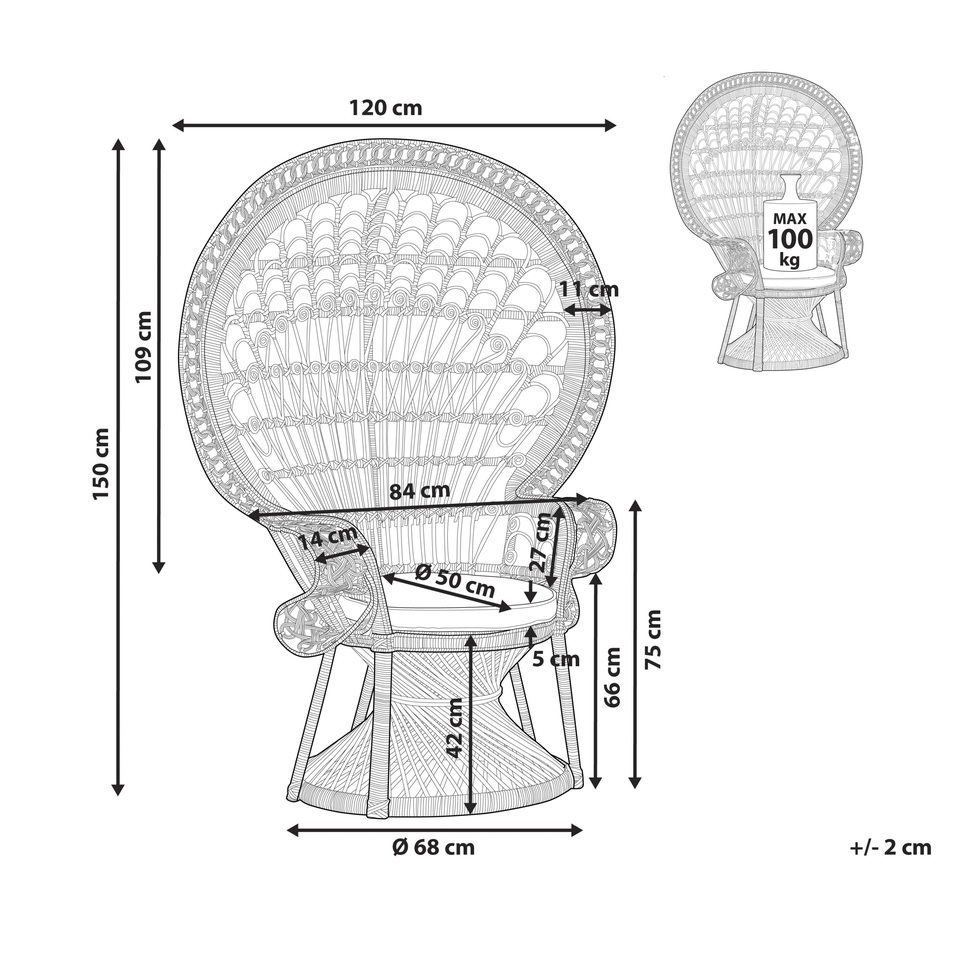 Havestol Rattan Hvid EMMANUELLE