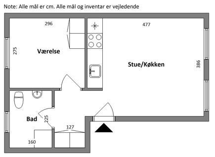 2 værelses lejlighed i Aalborg 9000 på 46 kvm