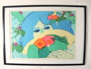 Walasse Ting  (1929-2010) verdensberømt kunstner, litografi, sign. nr. 50/80