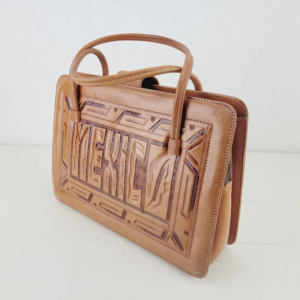 ⭐️- Vintage Mexikansk Lædertaske med Matchende P...
