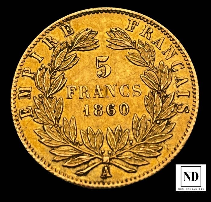 Frankrig. Napoléon III (1852-1870). 5 Francos 18...