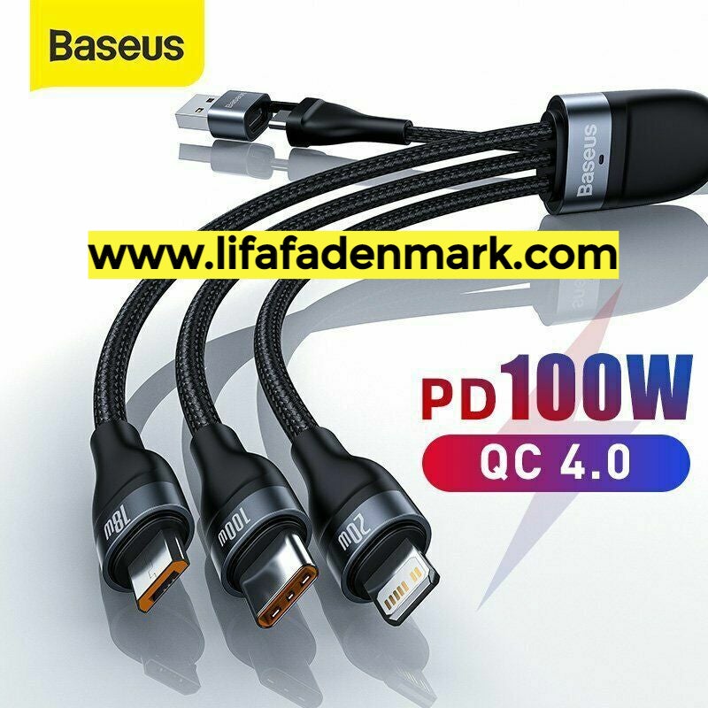 Baseus PD 100W 5 i 1 USB Type-C Micro Hurtig opl...