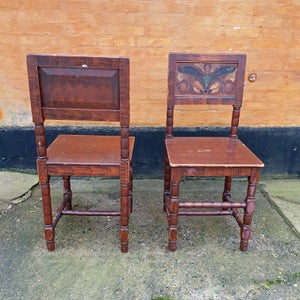 2 styk antikke, brune stole