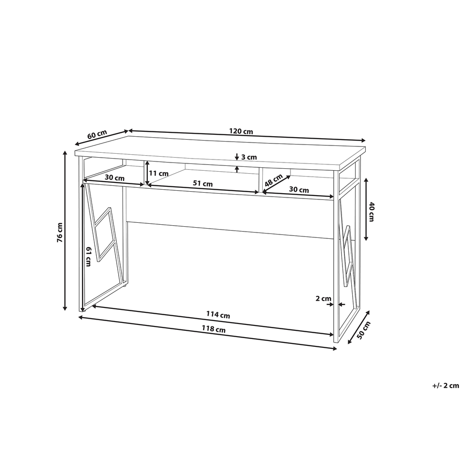 Skrivebord 120 x 60 cm Mørkt Træ FORRES