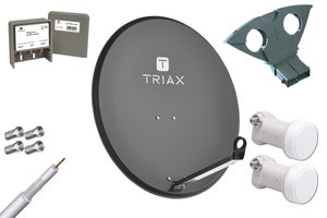 Triax TDS 80A (2 pos, 1 user) Parabolantenne 70x79 cm. kit til 2 positioner o...