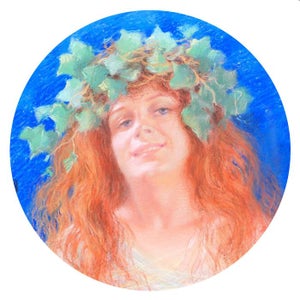 French School (XIX) - Portrait of a woman with an ivy crown