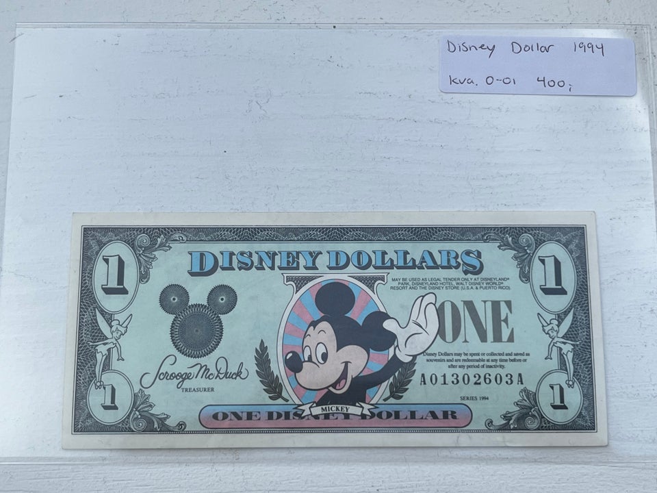 Amerika, sedler, 1 Disney dollar