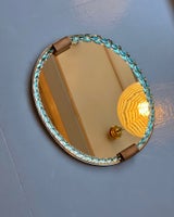 Vintage Italian mirror with twisted clear/blue...