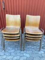 8 vintage stabel stole, egetræ 1970erne