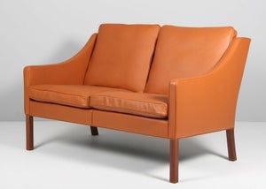 Børge Mogensen. Fritstående to pers. sofa, model 2208. Nybetrukket