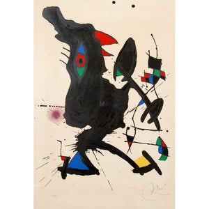 Joan Miro: LE Corbeau Vizor Håndsigneret litografi 1973