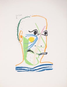 Pablo Picasso (1881-1973) - Autoportrait à la cigarette