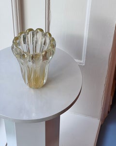 Vintage golden / clear swirl Murano vase
