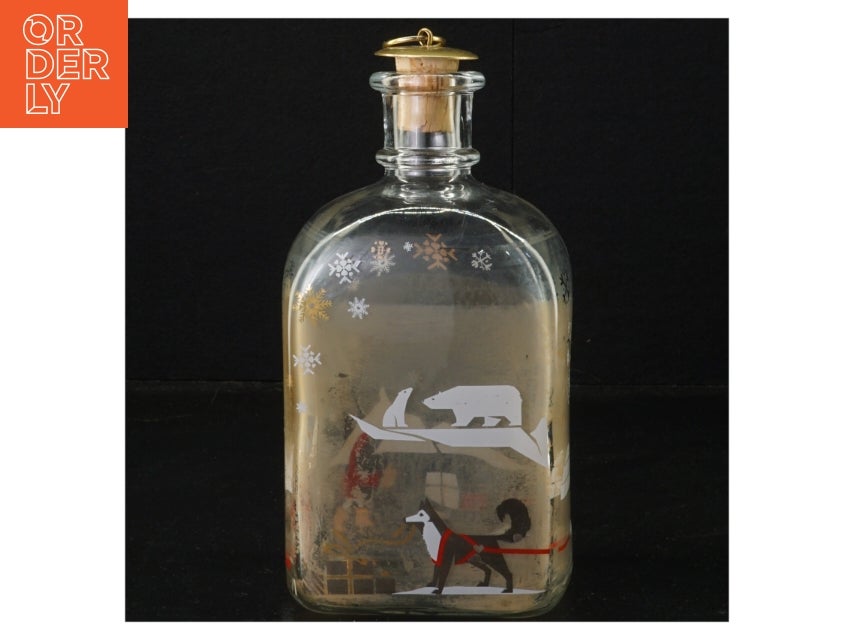 Dekorativ flaske med vintermotiv fra Holmegaard...