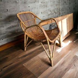 Bamboo vintage grydestol / lounge chair