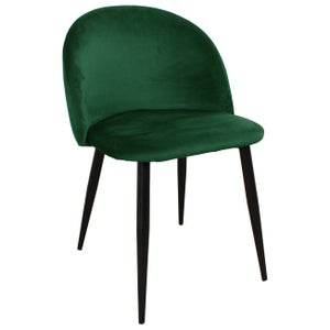 Alice spisebordsstol - Polstret mørkegrøn velour. Småfejl i stof (OU5122)